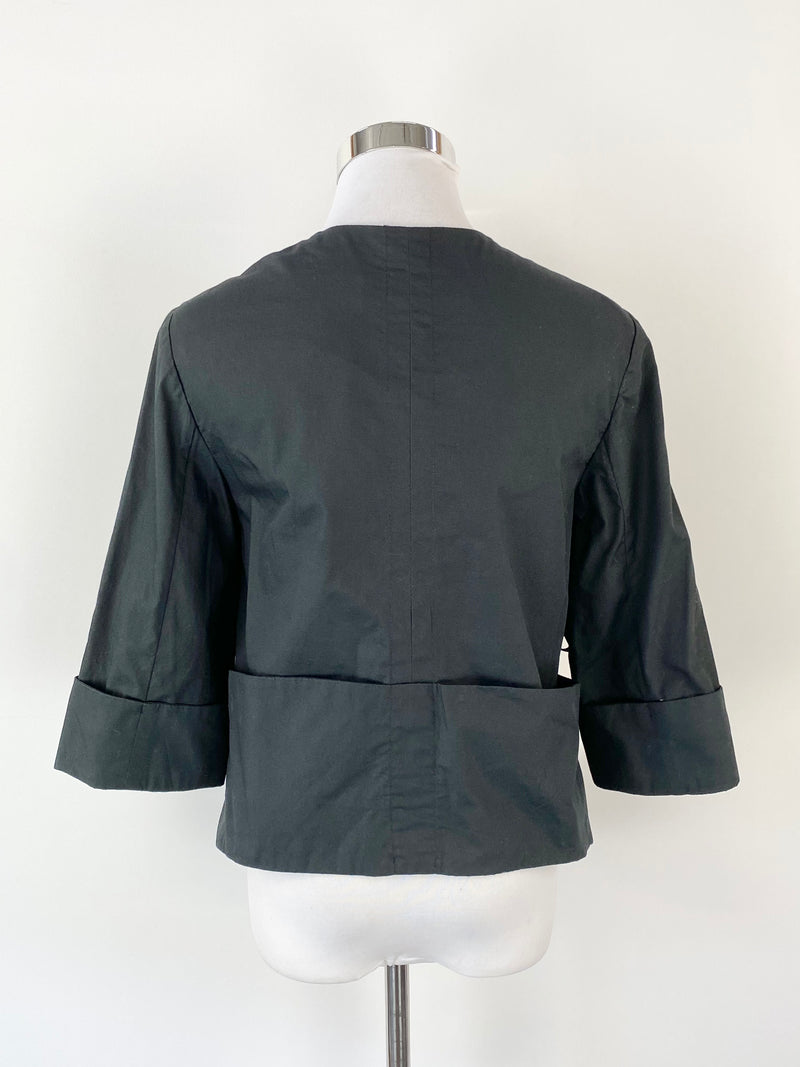 Brigid McLaughlin Black Cotton Cropped Jacket - AU8