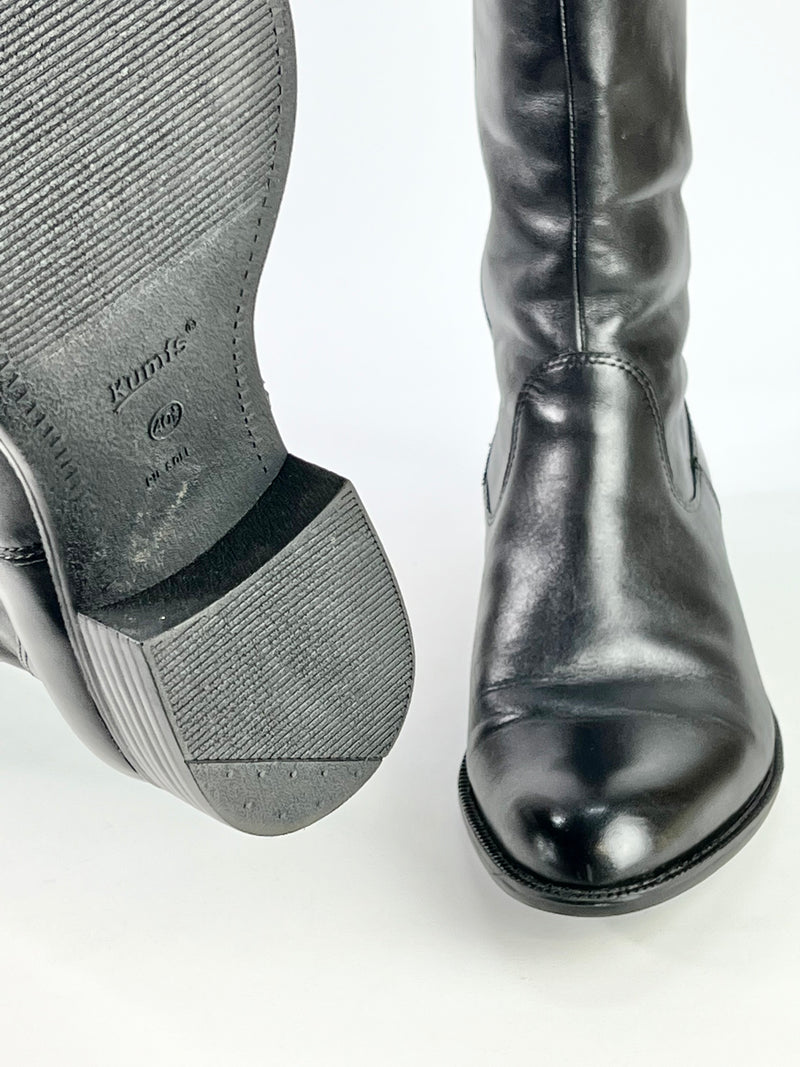 Kumfs Black + Brown Leather Knee High Boots - EU40.5