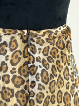 Vintage Handmade Leopard Print Silk Skirt - AU14