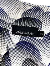 Zimmermann White & Navy Clouds Dress - AU12