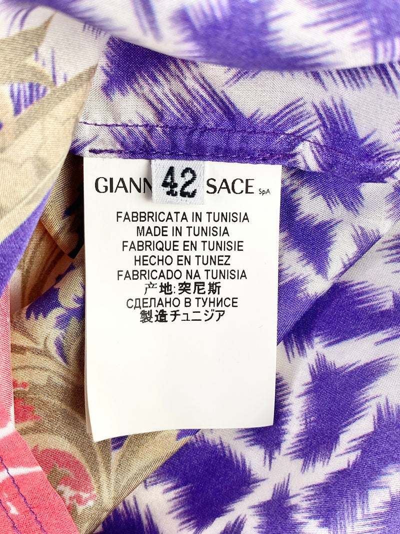 Versace Collection Printed Silk Tank  - AU10
