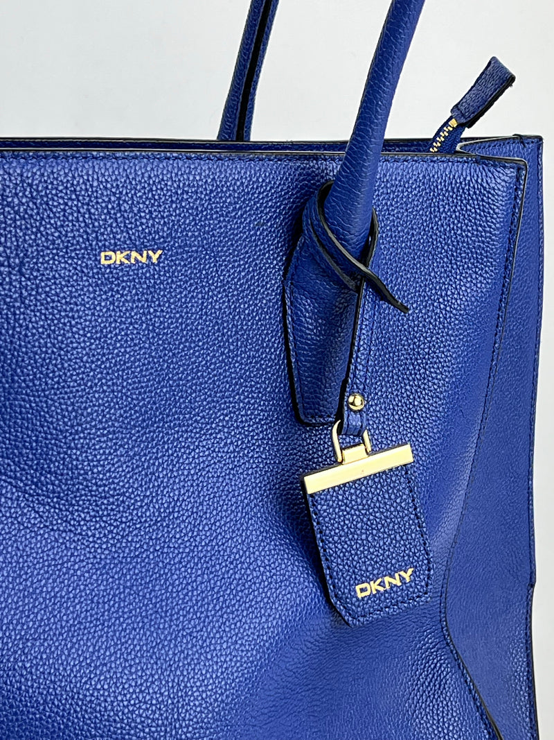 DKNY Cobalt Pebbled Leather Tote