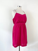 Madewell Deep Raspberry Silk Dress - AU14