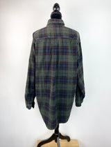 Vintage L.L. Bean Green Tartan Corduroy Shirt - Men's Tall Large