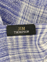 Jim Thompson Silk & Cashmere Periwinkle Plaid Woven Scarf