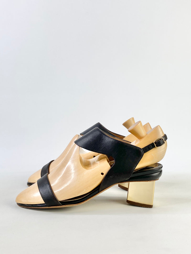 Nicholas Kirkwood Gold Heeled Sandals - EU37.5