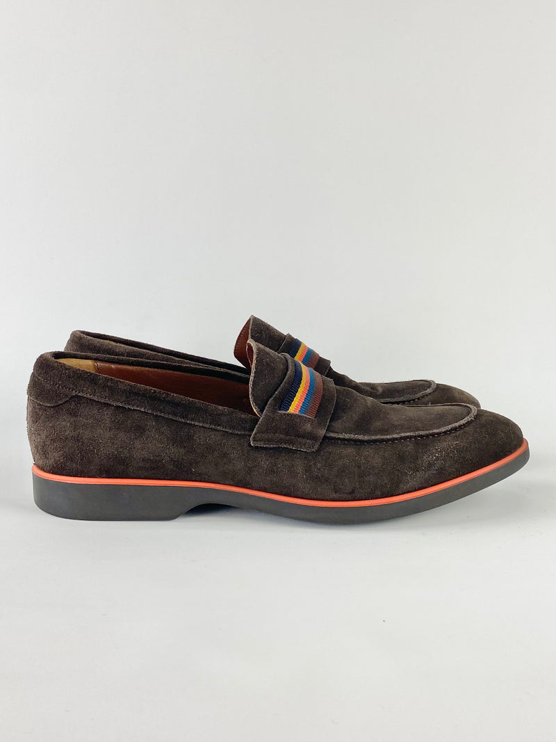 Paul Smith Chocolate Suede Loafers - US11