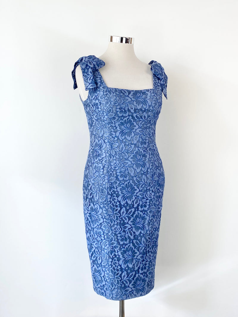 Rodeo Show Cornflower Blue Lace Midi Dress NWT - AU14