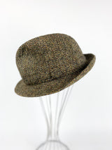 Super Awesome Green Tweed Tartan Lined Vintage Hat