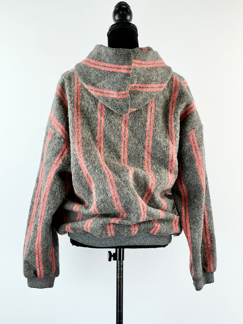 Vintage Quiksilver Striped Wool Zip Through Jacket - L