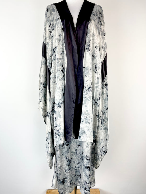 Vintage La Perla Floral Silk 2 Piece Gown & Kimono Nightwear Set - AU6-8