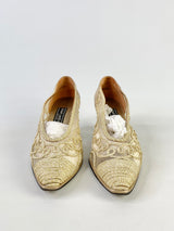 Stuart Weitzman Sheer Gold Lace Heels - EU37.5