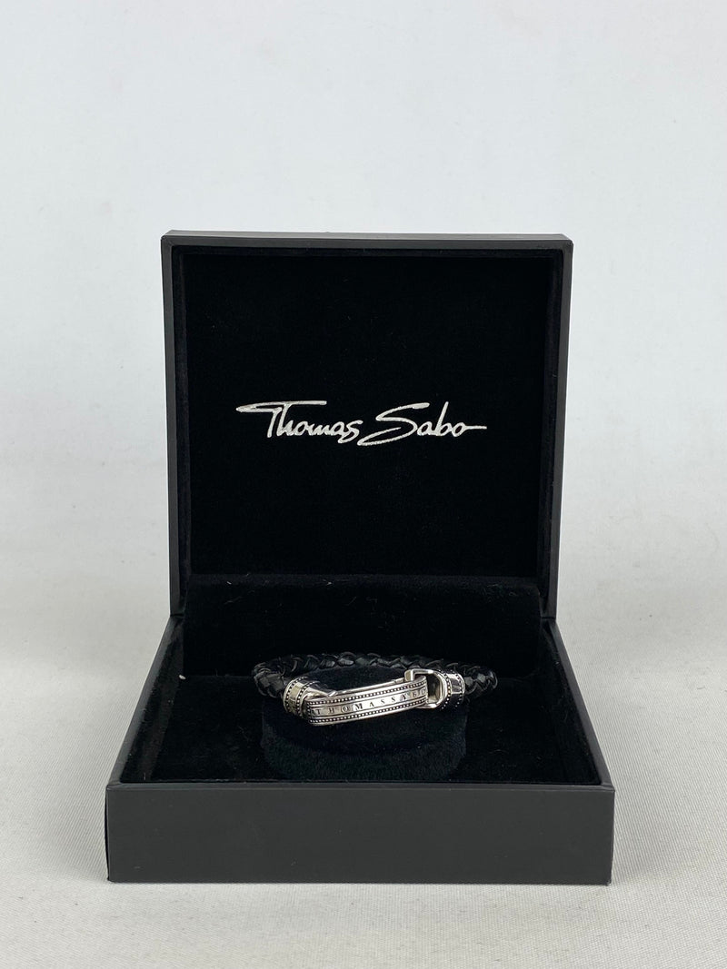 Thomas Sabo Plaited Leather Silver Bracelet