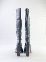 Scanlan Theodre Black Leather Knee High Heeled Boots - EU40