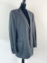 Ermenegildo Zegna Silk & Wool Blend Charcoal Blazer - Size 54