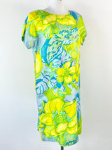Handmade Abstract Silky Floral Dress - AU10/12
