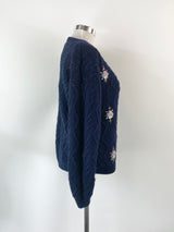 Vintage Jump 3D Rosette Embellished Wool Jumper - AU12/14