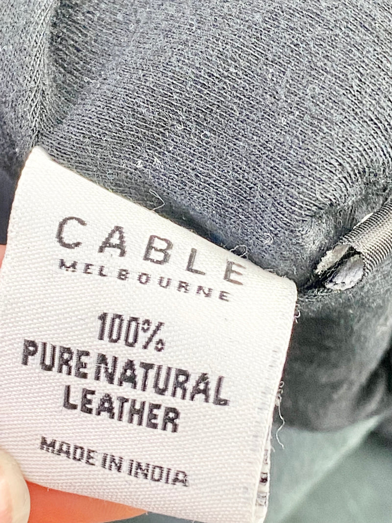 Cable Melbourne Black Leather Jacket - AU10/12