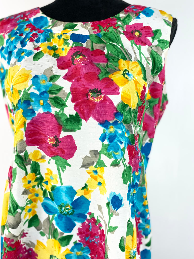 Handmade Colourful Floral Dress - AU12/14