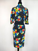 Vintage 80s Escada by Margaret Ley Silk Floral Dress - AU 10 / 12