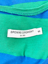 Opening Ceremony Green & Blue Stripe Tie Top - AU10