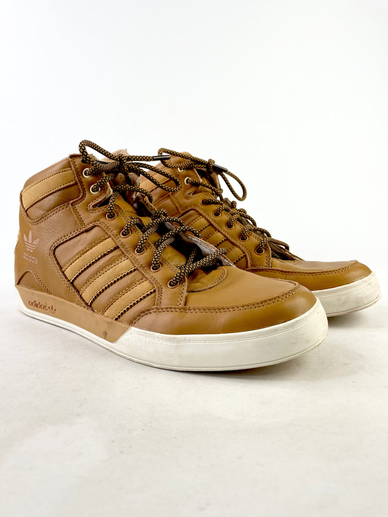 Adidas Originals Hardcourt Tan Hi-Top Sneakers - EU46