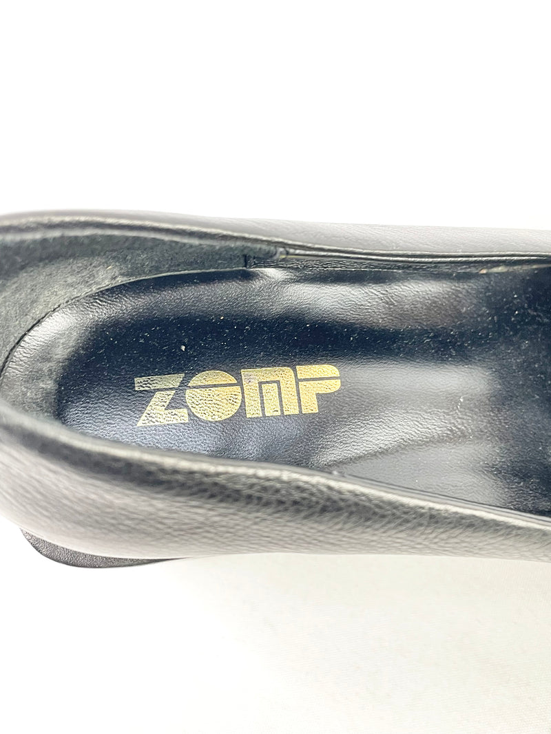 Zomp Black Leather Heeled Loafers - EU36.5