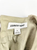 Country Road Olive Green Linen Blend Maxi Dress - AU16
