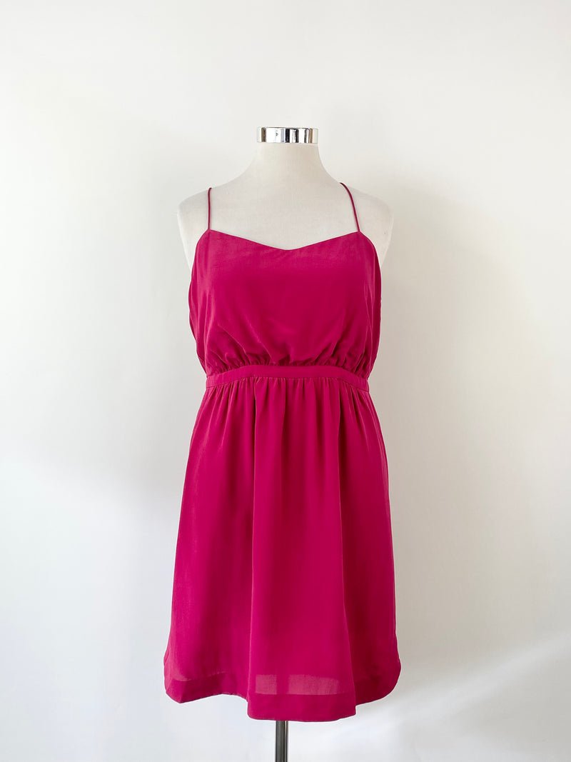 Madewell Deep Raspberry Silk Dress - AU14