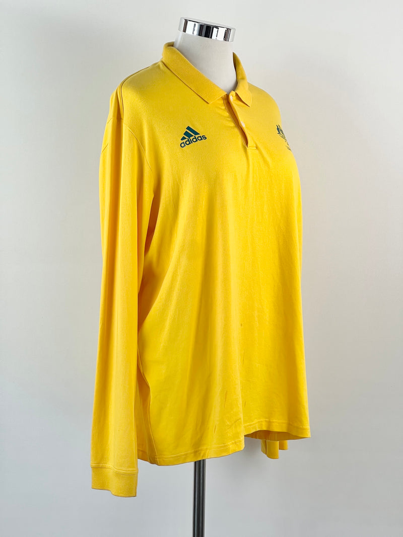Adidas 2012 Australian Olympic Yellow Long Sleeve Rugby Top - L