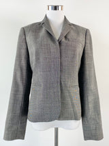 Saba Grey Textured Wool Blazer - AU8