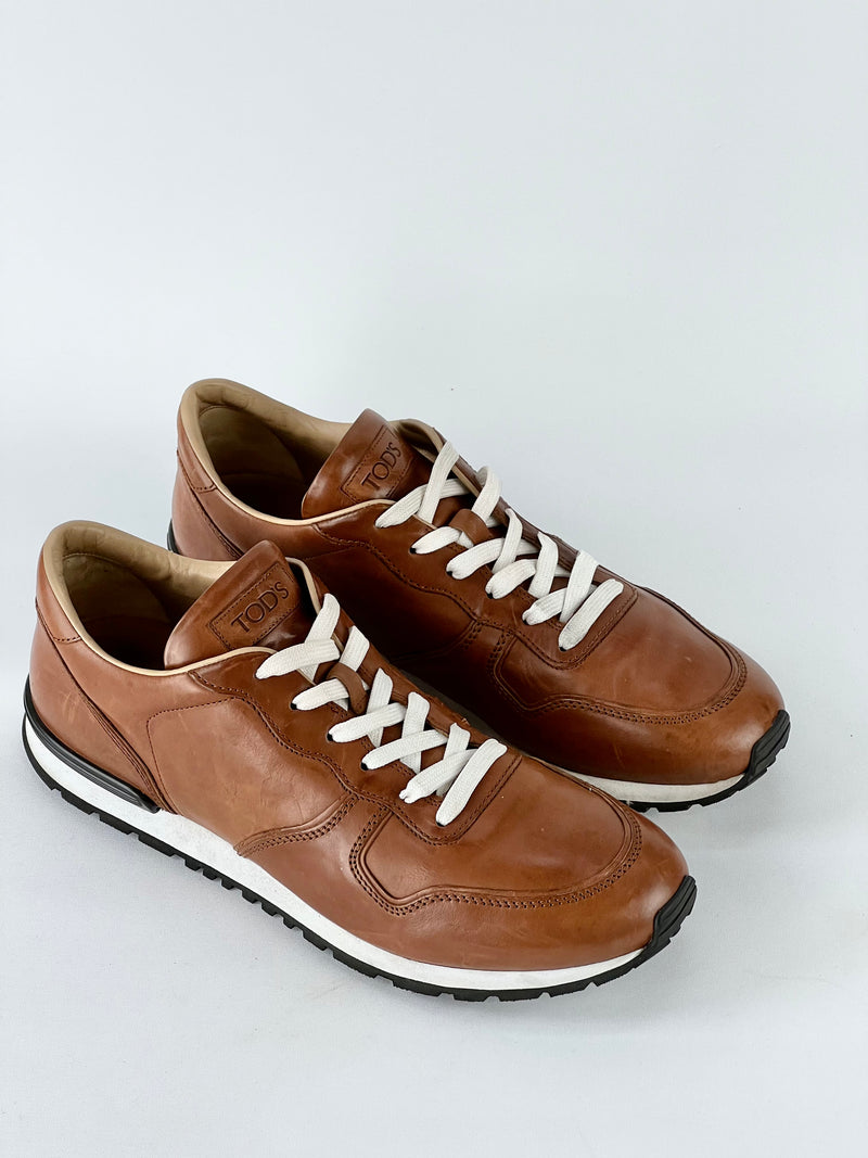 Tod's Tan Leather Sneakers - Mens US11