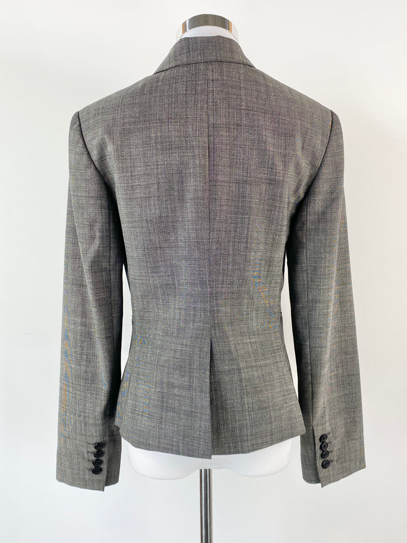 Saba Grey Textured Wool Blazer - AU8