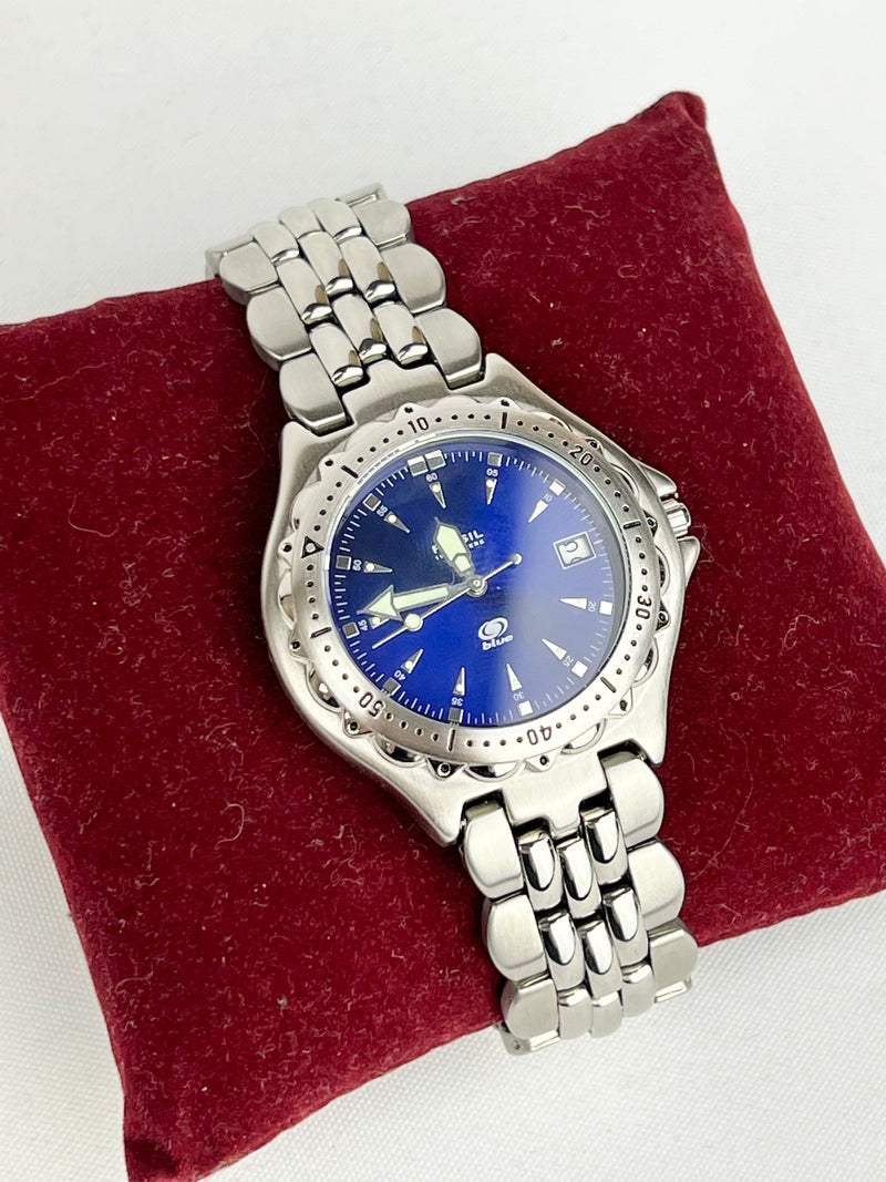 Fossil 'Blue' Stainless Steel Wristwatch in Box