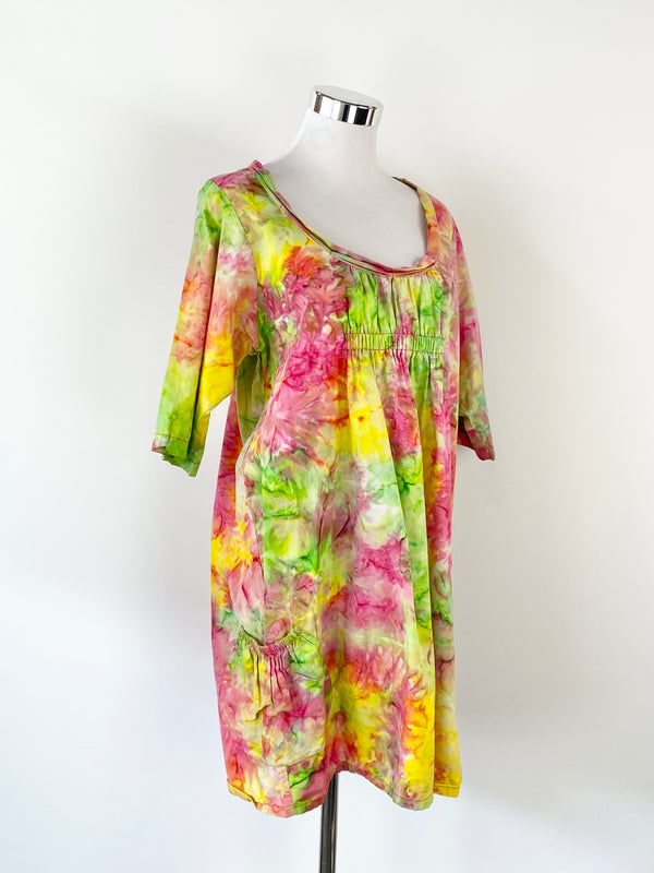 Tie Dyed Half Length Sleeve Dress - AU10