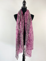 Epice Purple & Grey Woven Wool Scarf