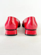 Fiordiluna Red Leather Wedge Shoes - EU36