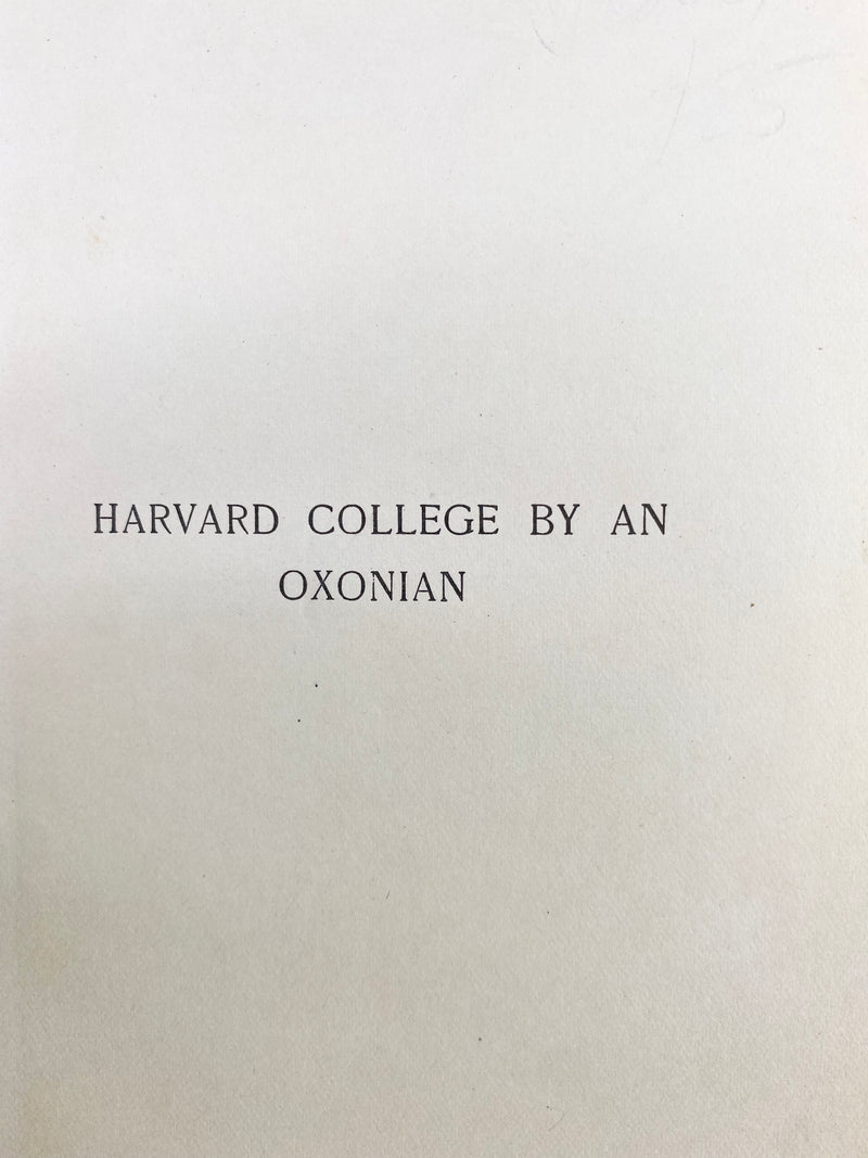 Harvard College by an Oxonian