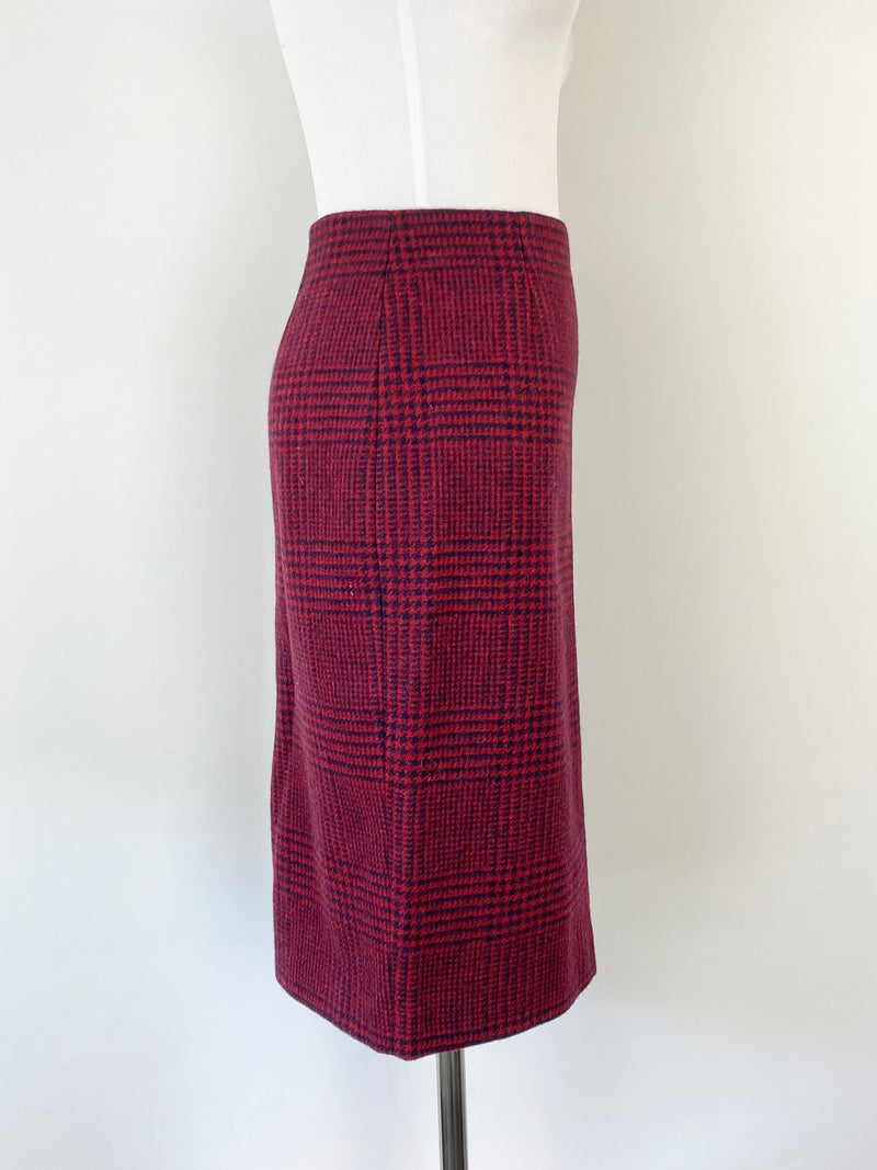 Hobbs London Red Tweed Pencil Skirt - AU8