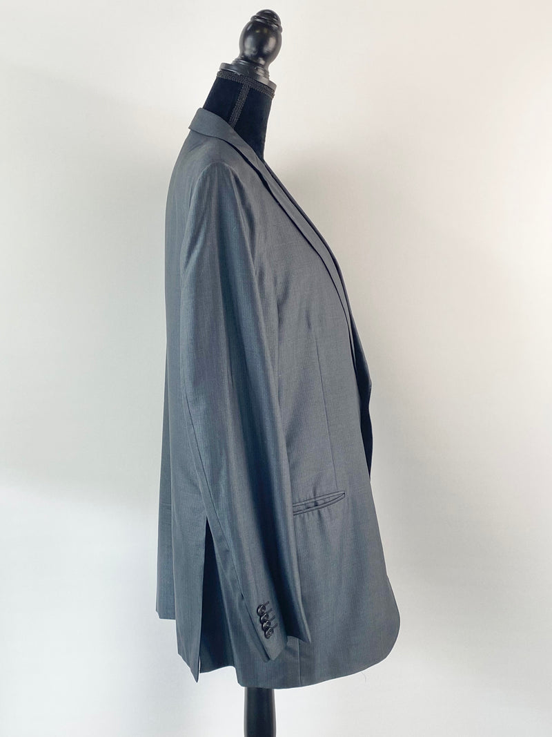 Ermenegildo Zegna Silk & Wool Blend Charcoal Blazer - Size 54