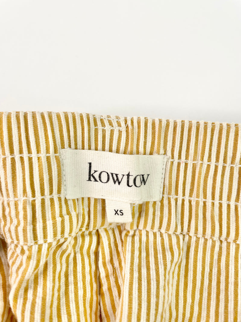 Kowtow Yellow & White Striped Shorts - XS