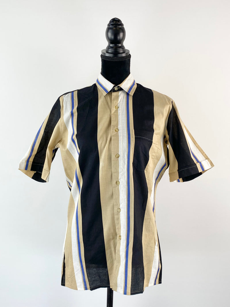 Vintage Striped Cotton Button Up - Mens S