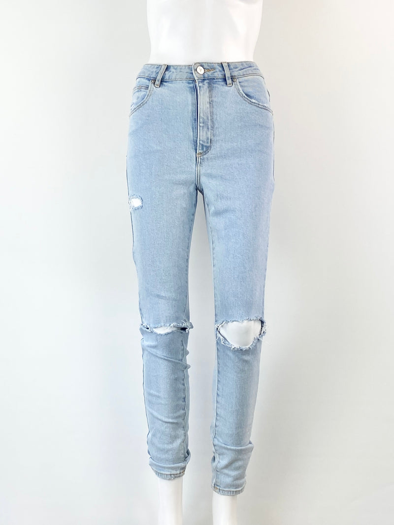 Abrand Washed Blue 'Ankle Basher' High Skinny Jeans - AU8