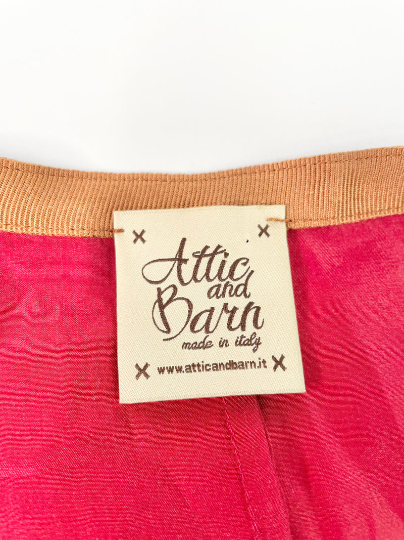 Attic and Barn Scarlet Red Silk Blend Long Sleeve Midi Dress - M