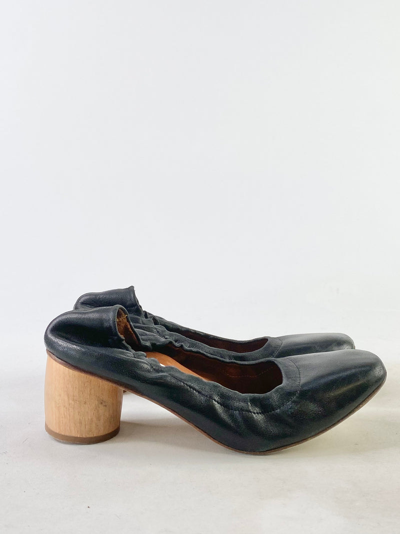 Miista London Black Round Heeled Shoes - EU37