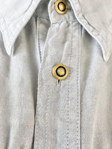 Versace V2 Misty Grey Linen Button Up Shirt - XL