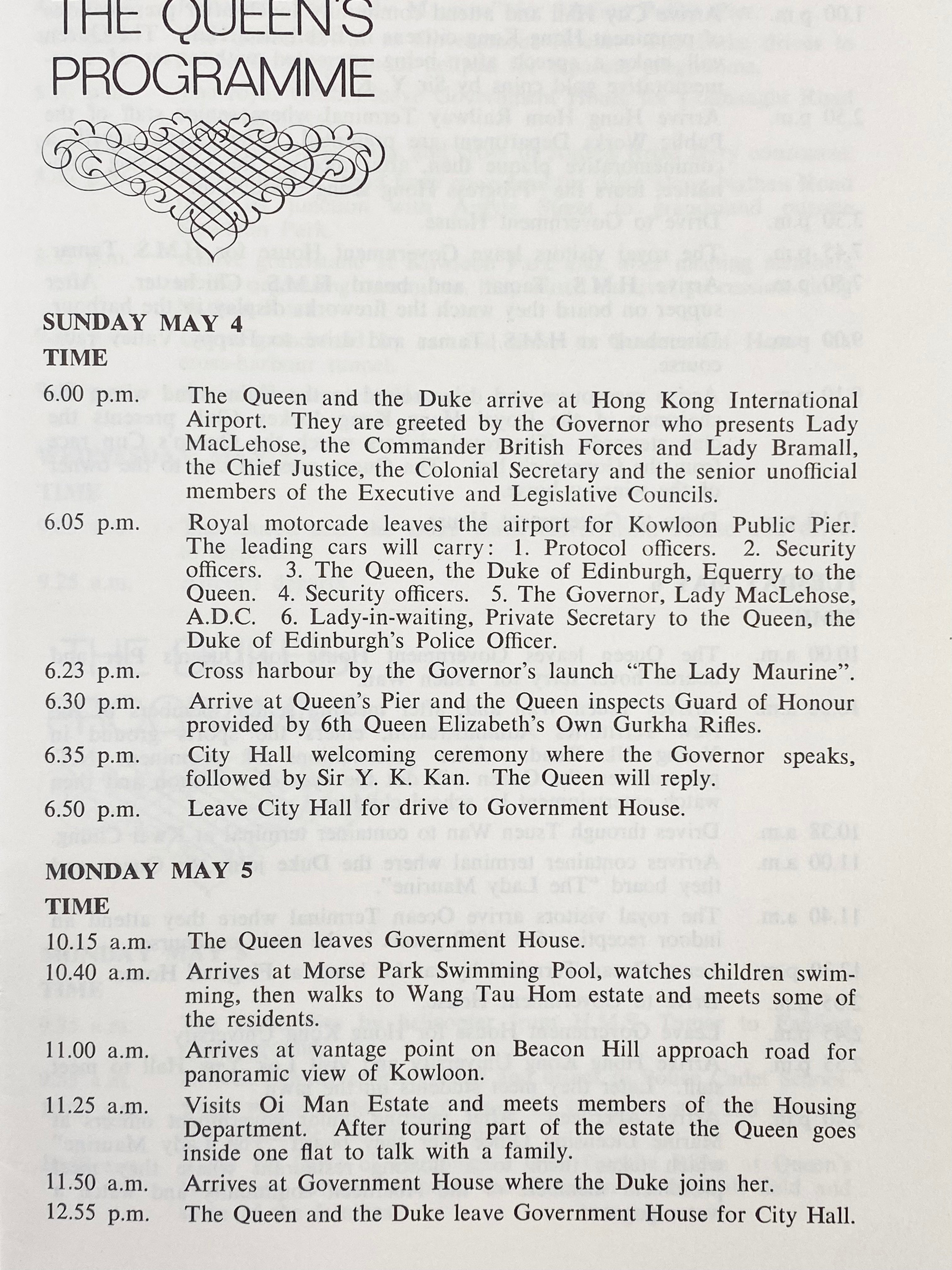1975 Royal Visit to Hong Kong Souvenir Programme