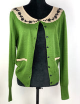Shamrock Green Pinup Style Knit Cardigan - AU12