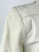 Danier Cream Crushed Leather Jacket - AU8