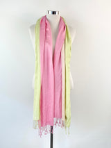 Pastel Pink & Green Ombre Silk Scarf